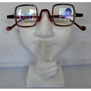 EyeKepper Brown Small Geometric Square 2.00 Blue Light Reading Glasses #109946